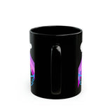I Love Swan with rainbow Black Mug