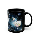 Star swans 11oz Black Mug