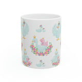 Swans Mom and baby white Ceramic Mug 11oz