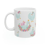 Swans Mom and baby white Ceramic Mug 11oz