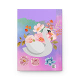 Swan  with flower Hardcover Journal Matte