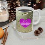 Purple Swans inside the heart Mug 11oz