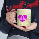 Purple Swans inside the heart Mug 11oz