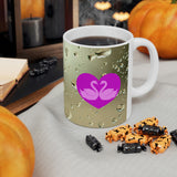 Purple Swans inside the heart Mug 11oz