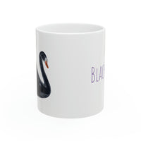 Black Swan White Ceramic Mug 11oz