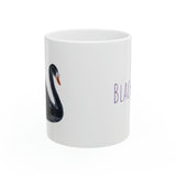 Black Swan White Ceramic Mug 11oz