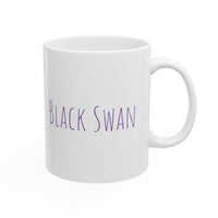 Black Swan White Ceramic Mug 11oz
