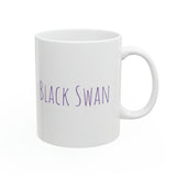 Black Swan White Ceramic Mug 11oz