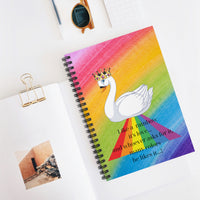Rainbow with swan Spiral Notebook - Ruled Line
