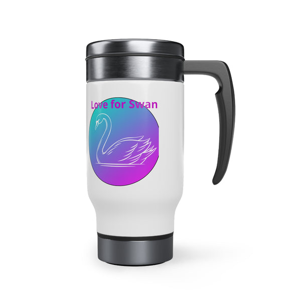 Love for Swan  Stainless Steel Travel Mug with Handle,