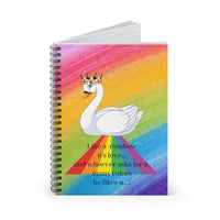 Rainbow with swan Spiral Notebook - Ruled Line