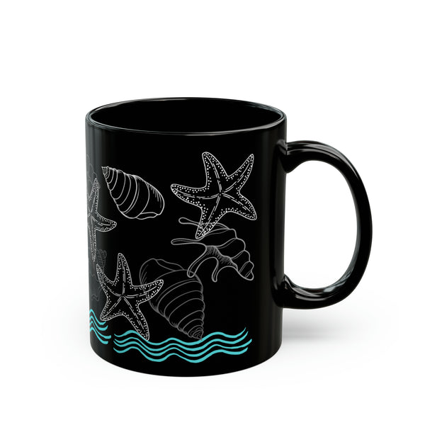 Ocean View Black Mug