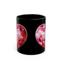 Diamond Swans Heart Black Mug