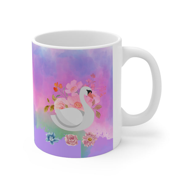 Swan with flower  Ceramic Mug