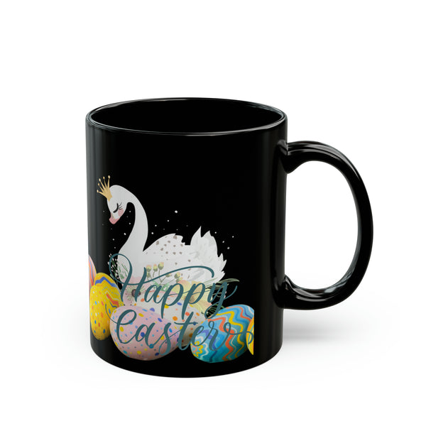 Happy Easter Swans  Black Mug