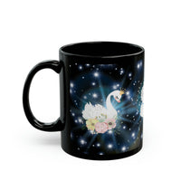 Star swans 11oz Black Mug
