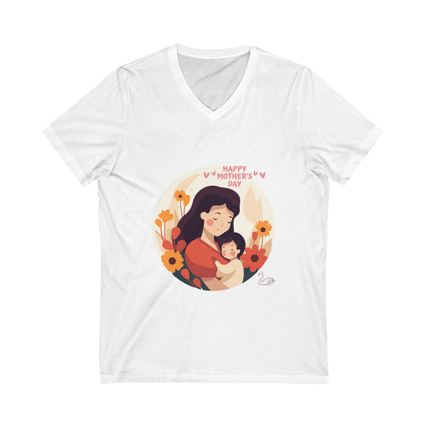 Happy Mother's Day Unisex Jersey Short Sleeve V-Neck Tee