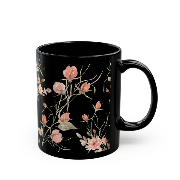 Flower  Black Mug
