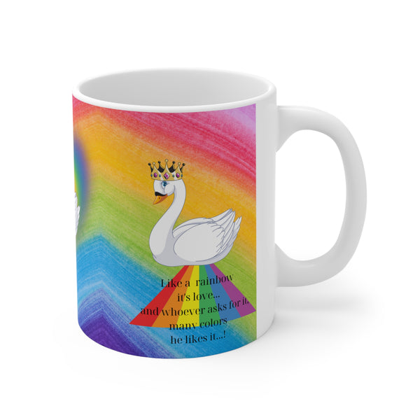 Rainbow  with swan  Mug