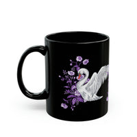 Romantic Swan Black Mug