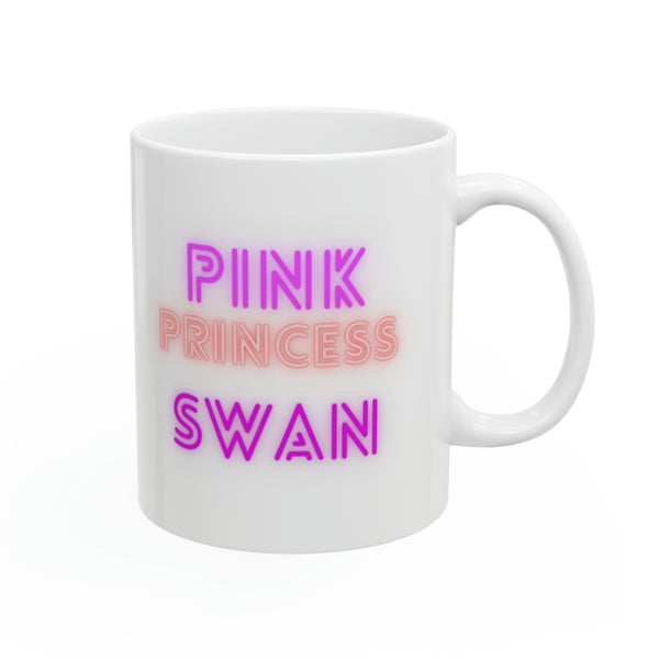 Cute Pink Princess Swan Ceramic Mug