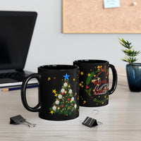 Christmas Swan Black Mug