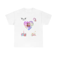 Christmas Heart Swans Unisex Heavy Cotton Tee