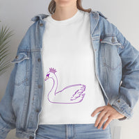 Unisex Heavy Cotton Tee With cute Pink Swan figure