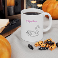 I Love Swan White Ceramic Mug New