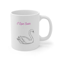 I Love Swan White Ceramic Mug New