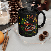 Christmas Swan Black Mug