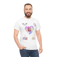 Christmas Heart Swans Unisex Heavy Cotton Tee