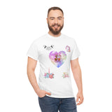 Christmas Heart Swans Unisex Heavy Cotton Tee