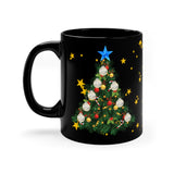 Christmas Swan Black Mug