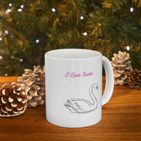 I Love Swan White Ceramic Mug New