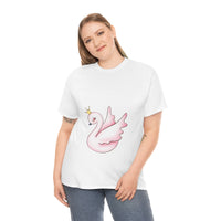 Unisex  Pink Swan Heavy Cotton Tee