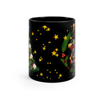 Christmas Swan Black Mug