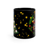 Christmas Swan Black Mug