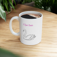 I Love Swan White Ceramic Mug New