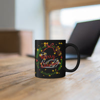 Christmas Swan Black Mug