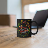 Christmas Swan Black Mug